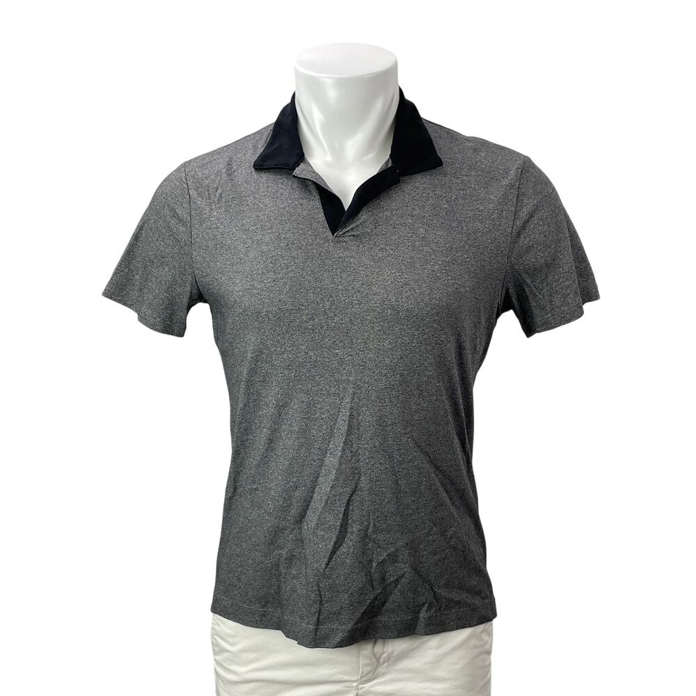 Banana Republic Luxury Touch Gray Short Sleeves Standard Fit Polo Shirt Top Sz S